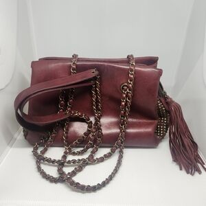 Cleobella Burgundy Studded Bag